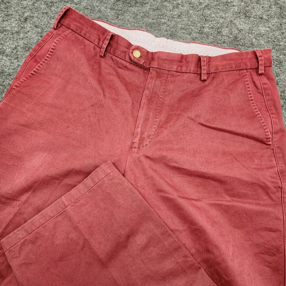 Peter Millar Mens Burgundy Washed Twill Chino Pima Cotton Khakis 34x30 Preppy